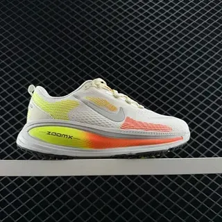 Nike VOMERO 18 Blancos Multicolor Upper de Malla Engineered Gradiente Neón Amarillo-A-Naranja Mediasuela Zapatos de Running