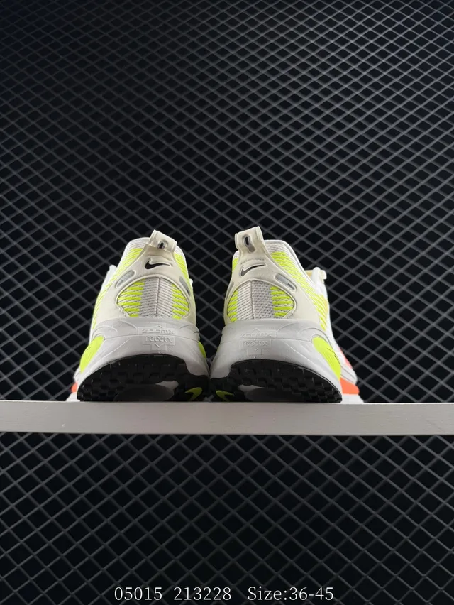 Nike VOMERO 18 White Multicolor Engineered Mesh Upper Gradient Neon Yellow-To-Orange Midsole Running Shoes 3