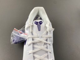Nike White and Purple Swoosh Basketball Shoes 6