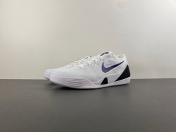 Nike White and Purple Swoosh Basketball Shoes 10