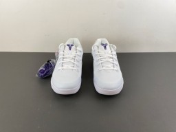 Nike White and Purple Swoosh Basketball Shoes 11