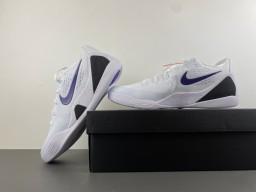 Nike White and Purple Swoosh Basketball Shoes 14