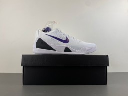 Nike White and Purple Swoosh Basketball Shoes 15
