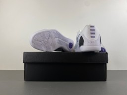 Nike White and Purple Swoosh Basketball Shoes 16