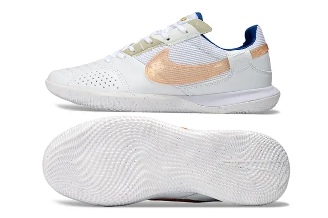 Nike White Beige Low-Top Perforated Leather And Mesh Upper Sneakers 6
