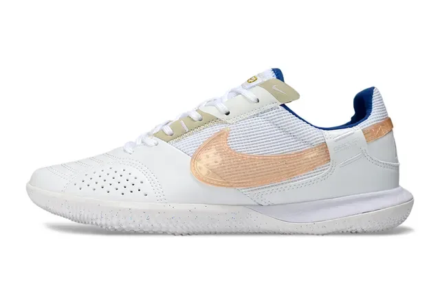 Nike White Beige Low-Top Perforated Leather And Mesh Upper Sneakers 7