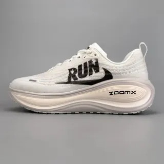 Nike White Black Engineered Mesh Upper Bold Graphic Side Panel Running Shoes
