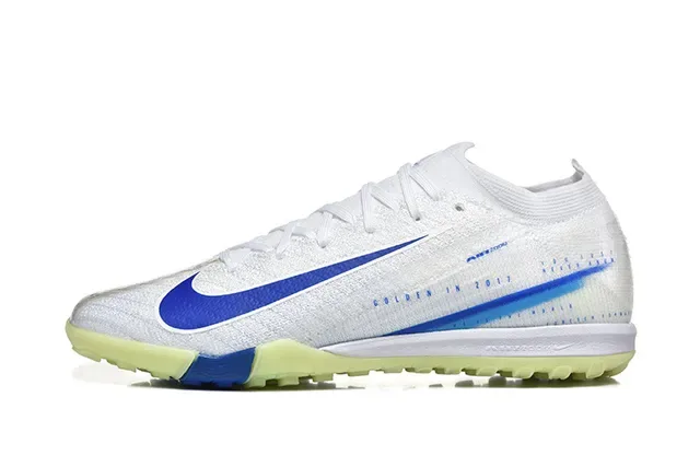 Nike Blanco Azul Knit Upper Outsole Turf Zapatos de Fútbol 10