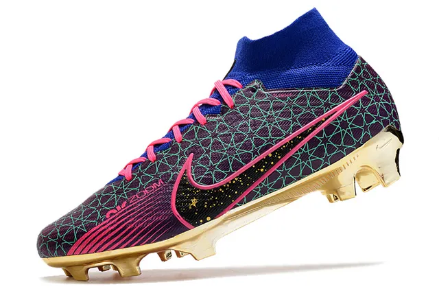 Nike সাদা সোনা উচ্চ-কাট সক-ফিট উপরের ধাতব একক প্লেট দৃঢ়-মাটি সকার জুতো 7