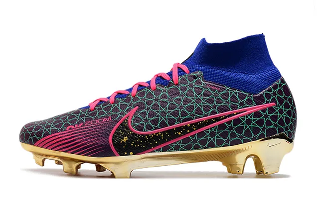 Nike সাদা সোনা উচ্চ-কাট সক-ফিট উপরের ধাতব একক প্লেট দৃঢ়-মাটি সকার জুতো 8