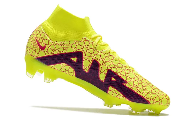 Nike সাদা সোনা উচ্চ-কাট সক-ফিট উপরের ধাতব একক প্লেট দৃঢ়-মাটি সকার জুতো 18