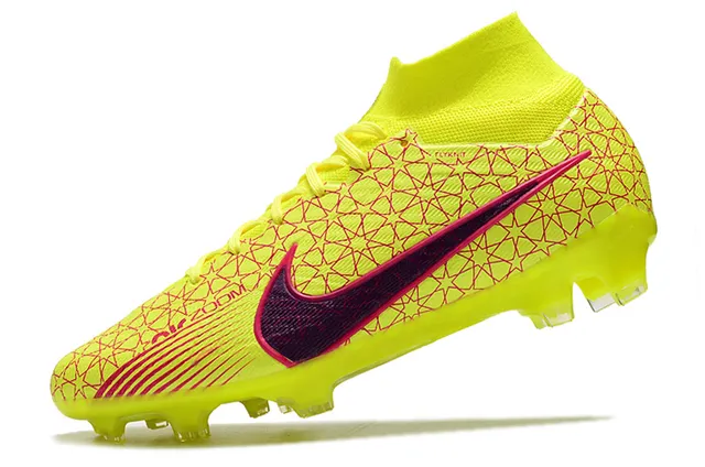 Nike সাদা সোনা উচ্চ-কাট সক-ফিট উপরের ধাতব একক প্লেট দৃঢ়-মাটি সকার জুতো 19