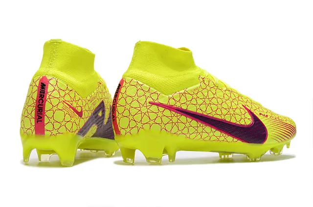 Nike সাদা সোনা উচ্চ-কাট সক-ফিট উপরের ধাতব একক প্লেট দৃঢ়-মাটি সকার জুতো 22