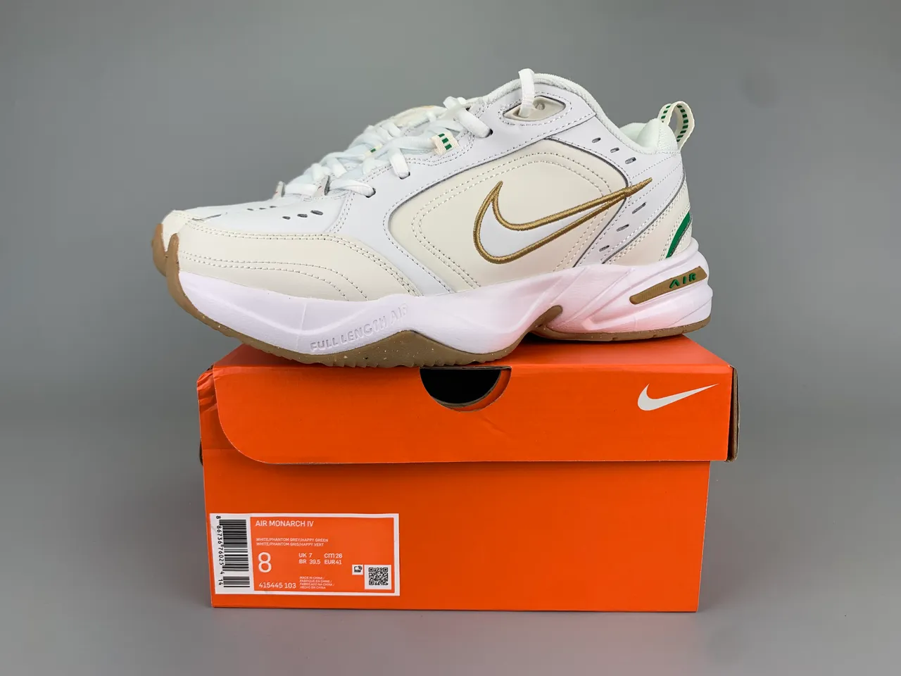 Nike White Gold Retro Training Silhouette Layered Leather-Synthetic Upper Lifestyle Sneakers 2