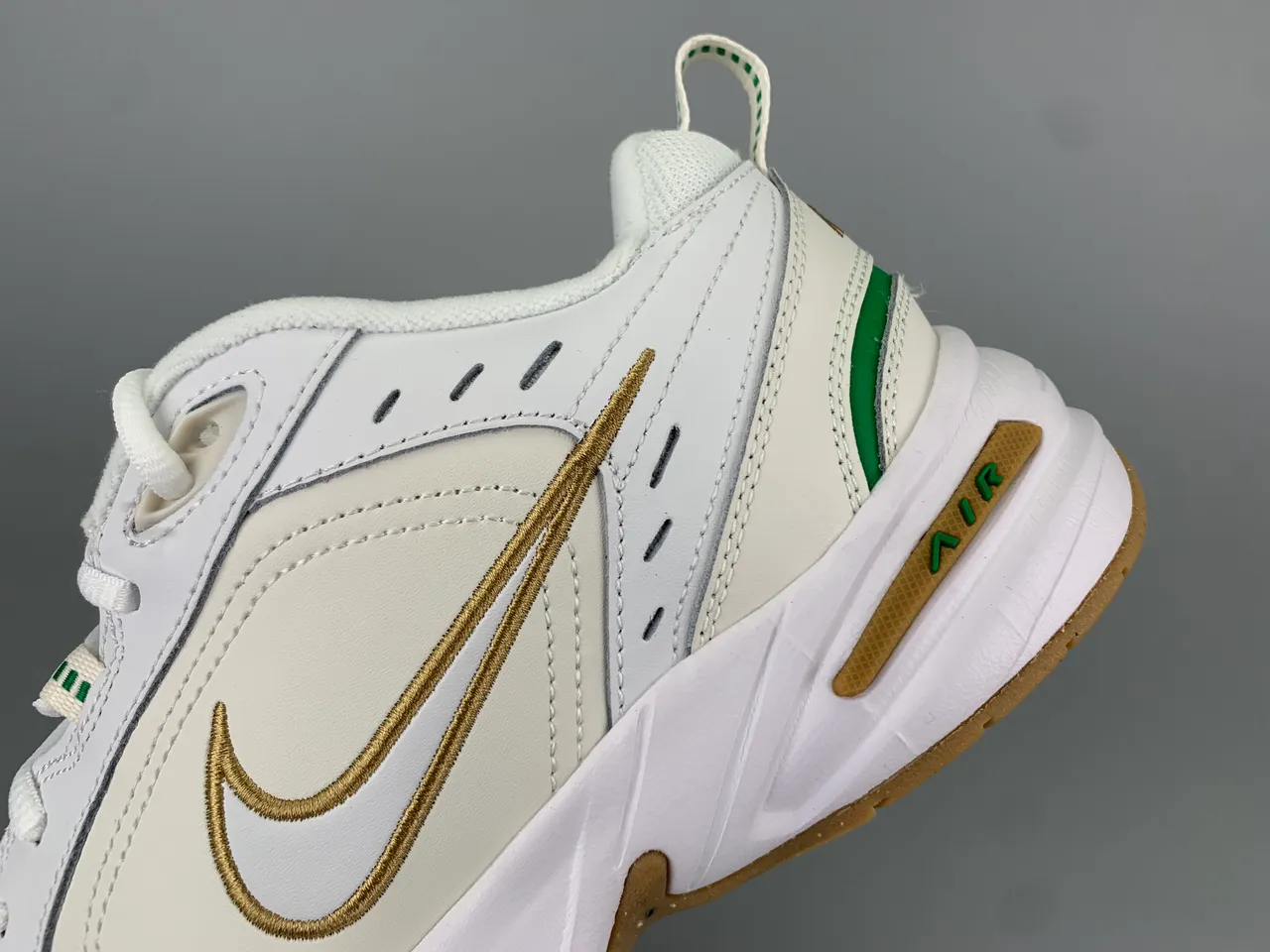Nike White Gold Retro Training Silhouette Layered Leather-Synthetic Upper Lifestyle Sneakers 5