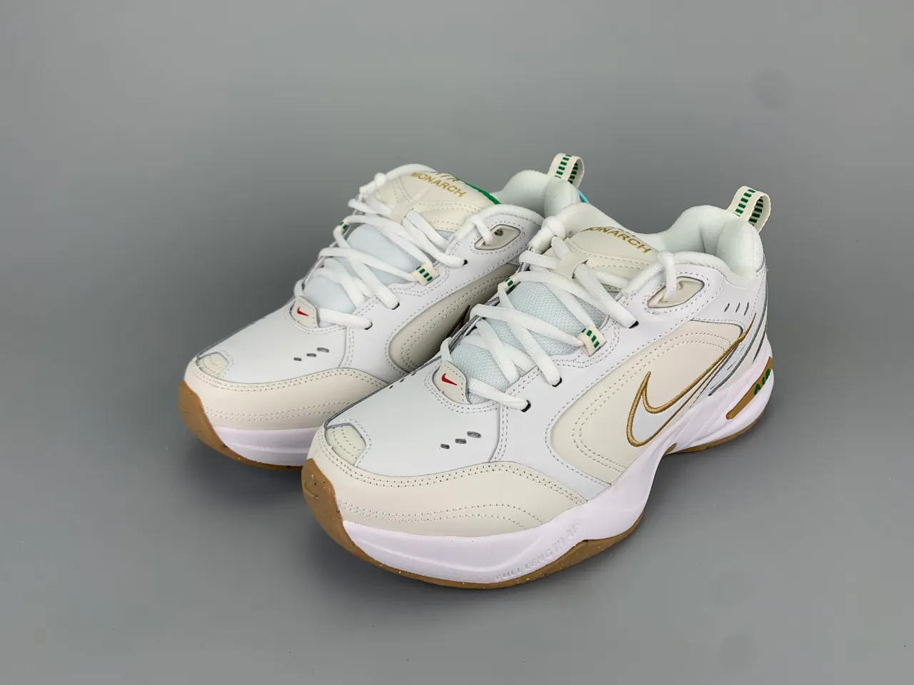 Nike White Gold Retro Training Silhouette Layered Leather-Synthetic Upper Lifestyle Sneakers 7