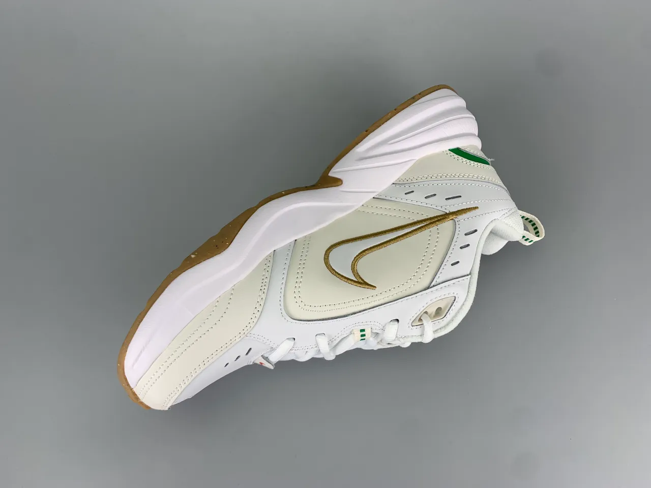 Nike White Gold Retro Training Silhouette Layered Leather-Synthetic Upper Lifestyle Sneakers 9