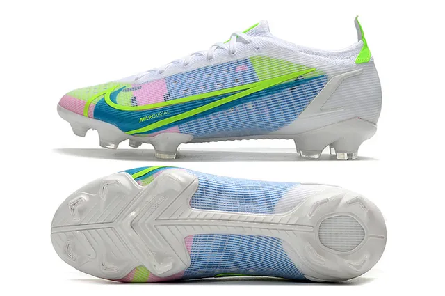 Nike أبيض ذهبي أعلى صناعي لمسات معدنية أحذية كرة القدم للأرض الصلبة 3