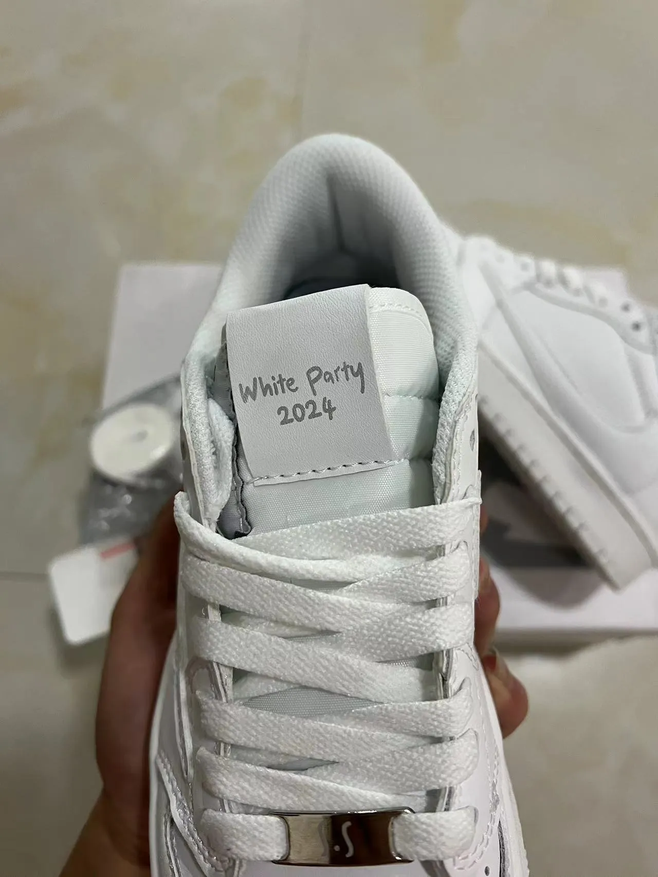 Nike White Leather Upper Stitched Overlay Construction Lifestyle Sneakers 4