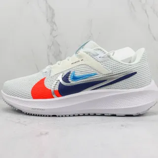 Nike White Multicolor Engineered Mesh Upper Multi-Color Swoosh Overlay Running Shoes