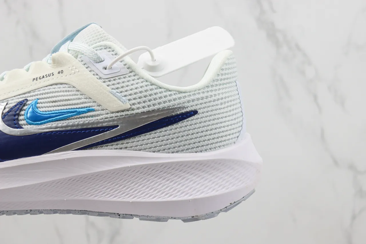 Nike White Multicolor Engineered Mesh Upper Multi-Color Swoosh Overlay Running Shoes 7