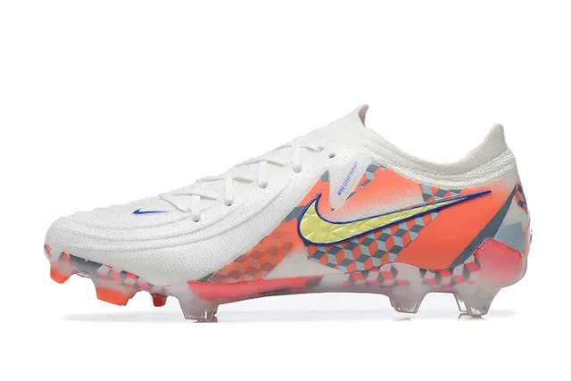 Nike Tênis de Futebol Branco Multicolor Upper de Malha Impressão Geométrica Firm-Ground 10