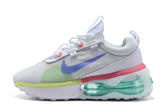 Nike White Multicolor Layered Mesh And Synthetic Upper Translucent Green Air Unit Chunky Sneakers 1