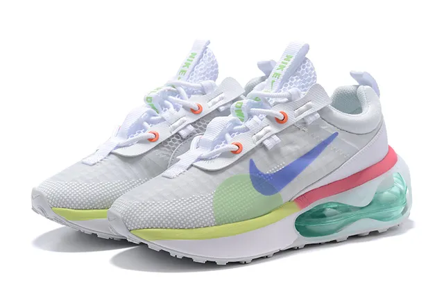 Nike White Multicolor Layered Mesh And Synthetic Upper Translucent Green Air Unit Chunky Sneakers 3