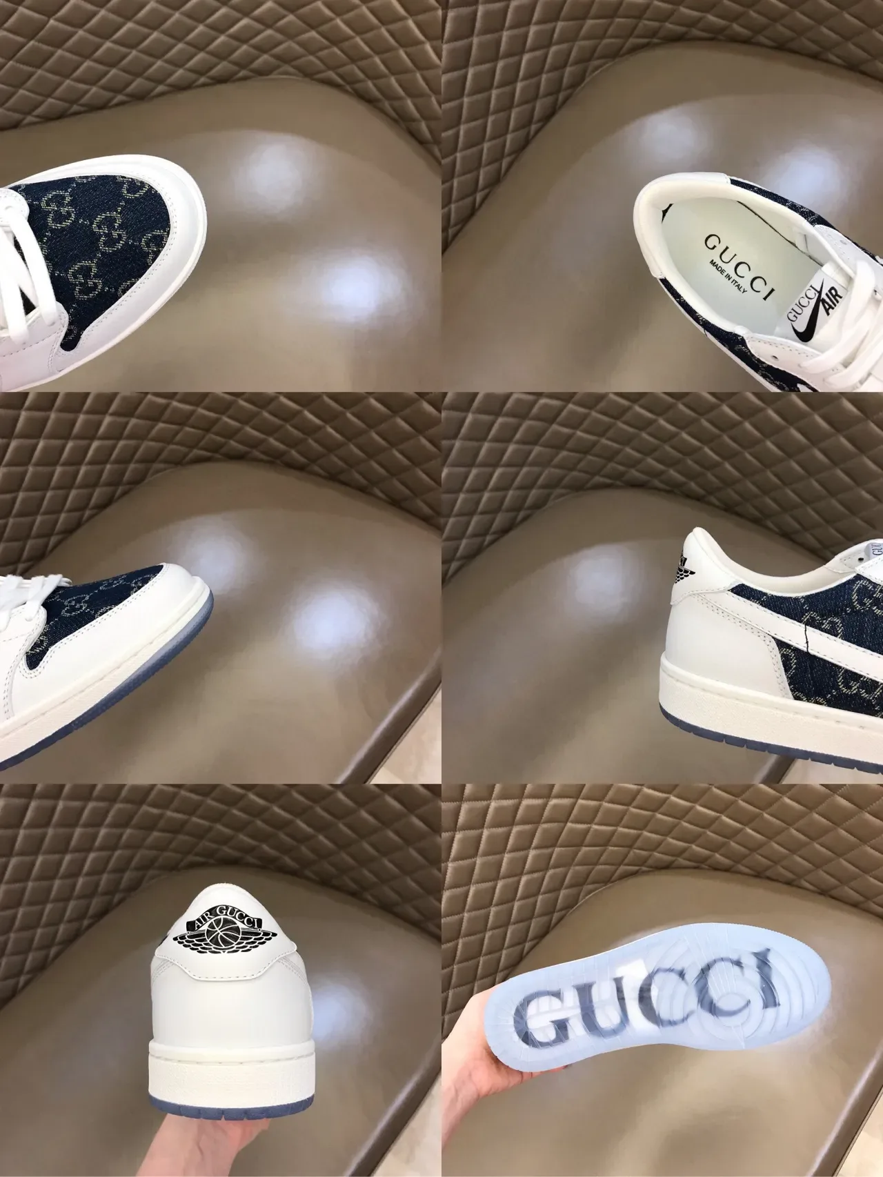 Nike White Navy Low-Top Denim-Panelled Lifestyle Sneakers 2