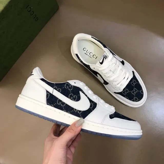 Nike White Navy Low-Top Denim-Panelled Lifestyle Sneakers 6