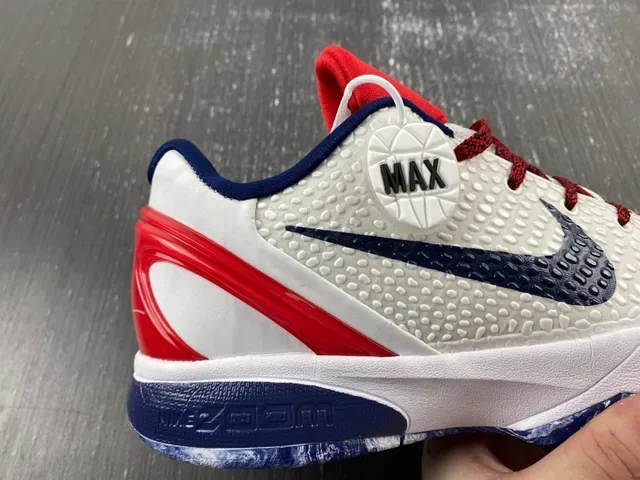 Nike Blanc Marine Haut Tricot Texturé Multicouche Cage Synthétique Chaussures de Basket 5
