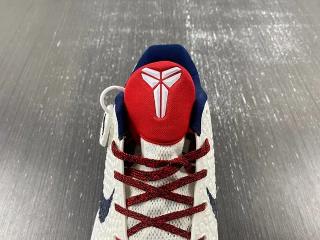 Nike Blanc Marine Haut Tricot Texturé Multicouche Cage Synthétique Chaussures de Basket 10