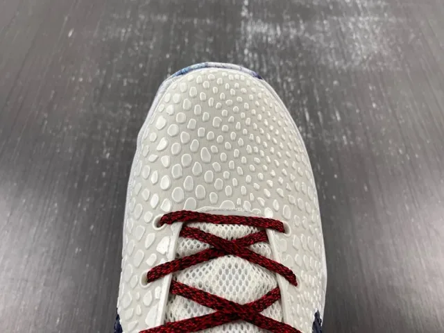 Nike Blanc Marine Haut Tricot Texturé Multicouche Cage Synthétique Chaussures de Basket 11