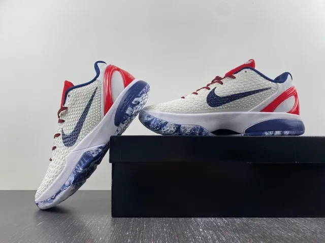 Nike Blanc Marine Haut Tricot Texturé Multicouche Cage Synthétique Chaussures de Basket 15