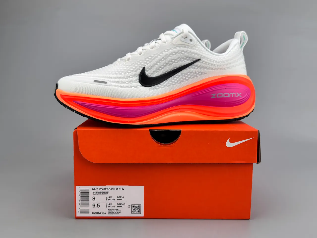 Nike White Orange Engineered Mesh Upper Sculpted Wavy Midsole Running Shoes 2