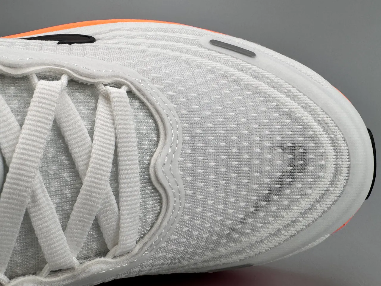 Nike White Orange Engineered Mesh Upper Sculpted Wavy Midsole Running Shoes 4