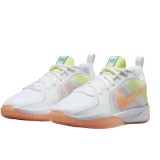Nike White Orange Low-Top Synthetic Mesh Upper Basketball Shoes