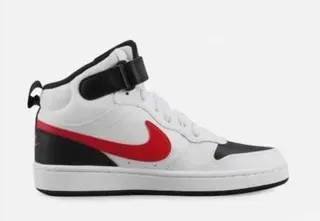 Nike White Pink High-Top Strap-Closure Lifestyle Sneakers 5