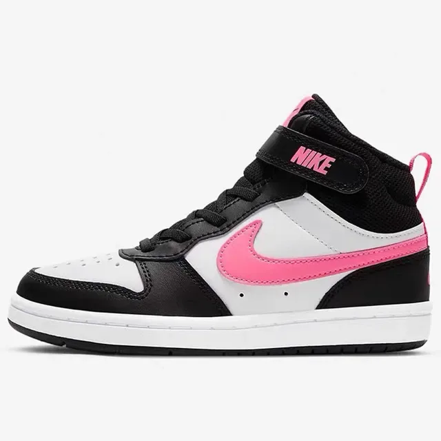 Nike White Pink High-Top Strap-Closure Lifestyle Sneakers 7