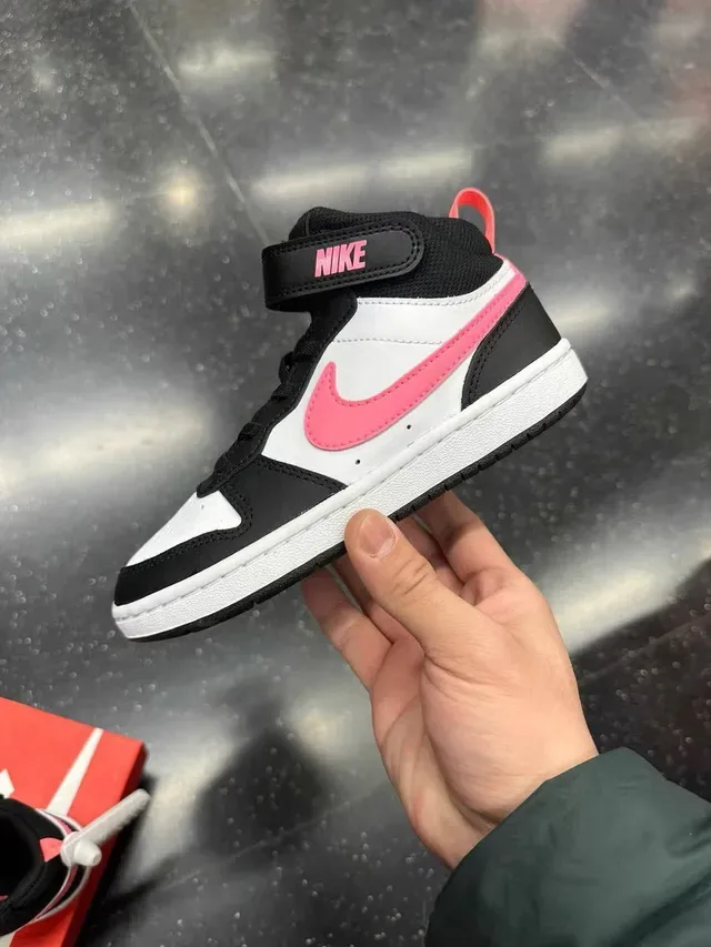 Nike White Pink High-Top Strap-Closure Lifestyle Sneakers 8