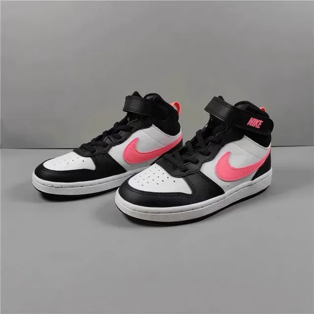 Nike White Pink High-Top Strap-Closure Lifestyle Sneakers 9