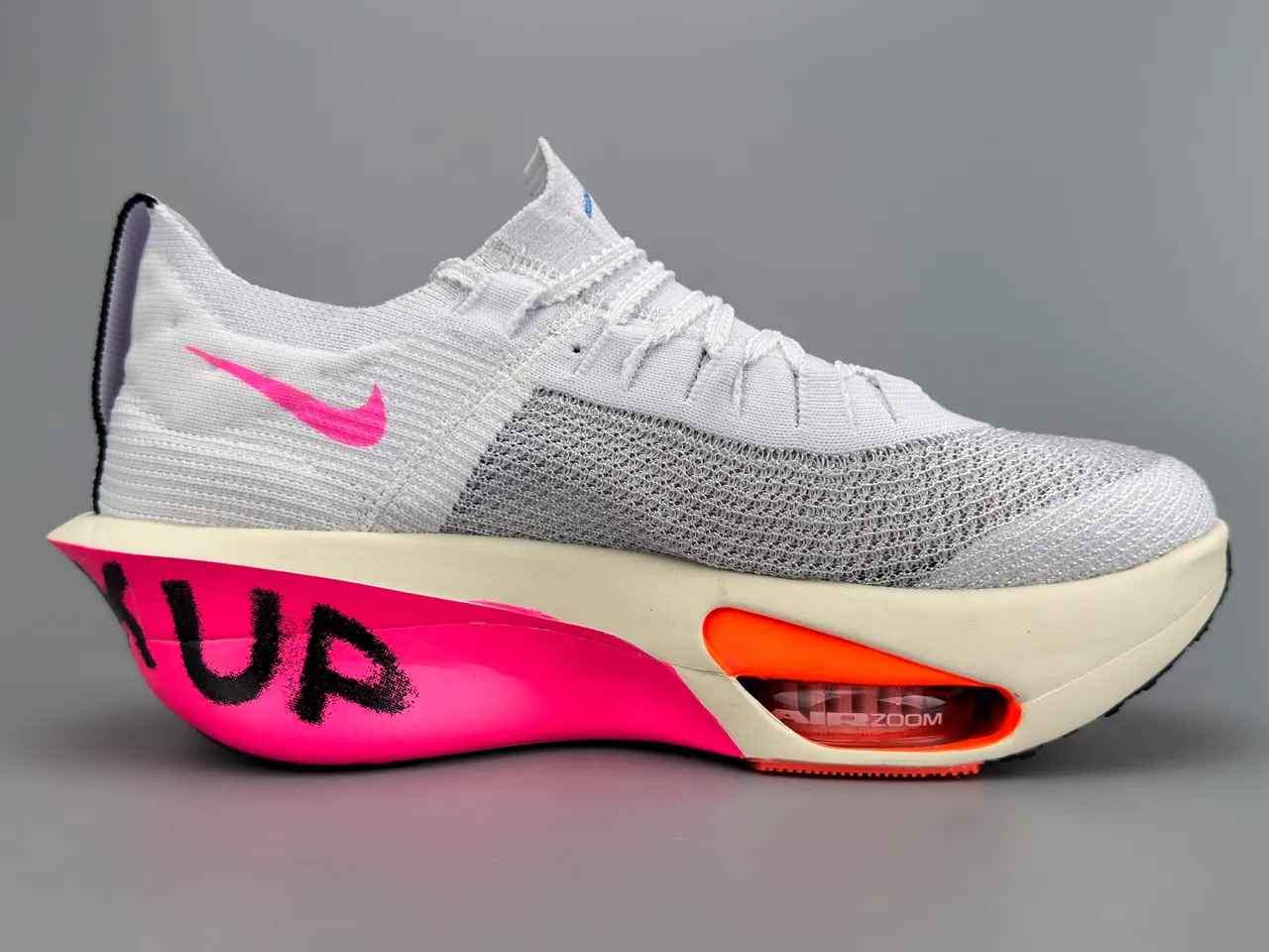 Nike White Pink Knit Upper Air Zoom Forefoot Unit Running Shoes 10