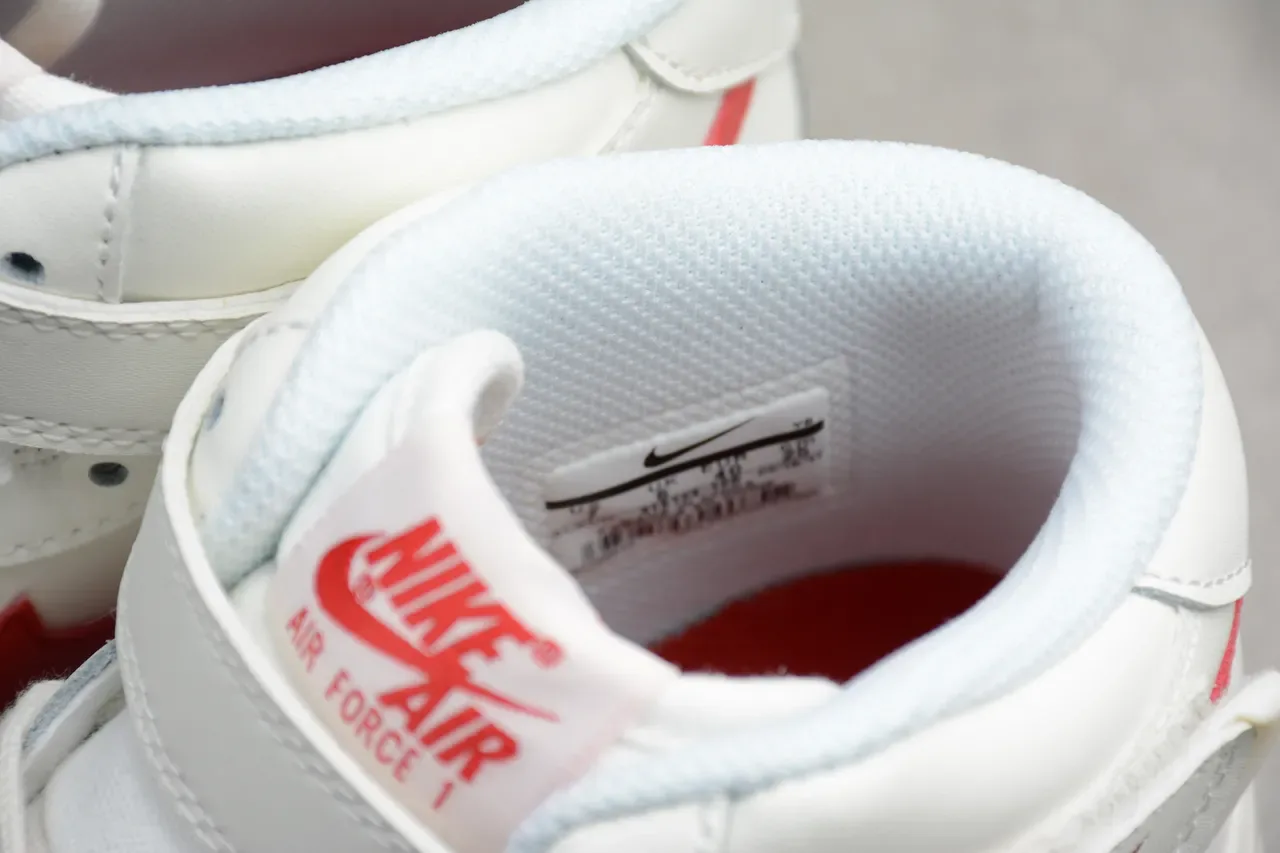 Nike White Red High-Top Ankle Strap Lifestyle Sneakers 2