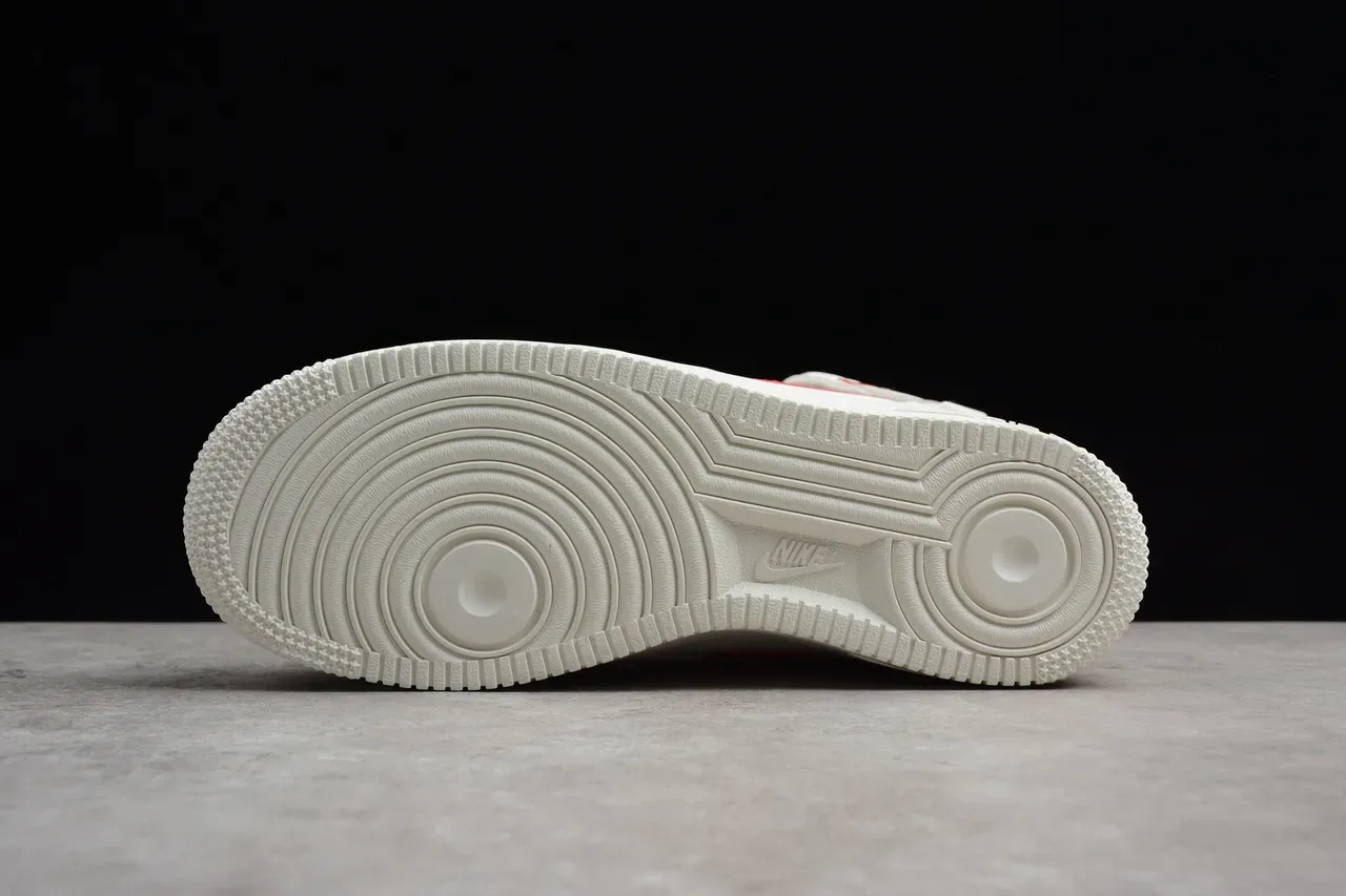 Nike White Red High-Top Ankle Strap Lifestyle Sneakers 3