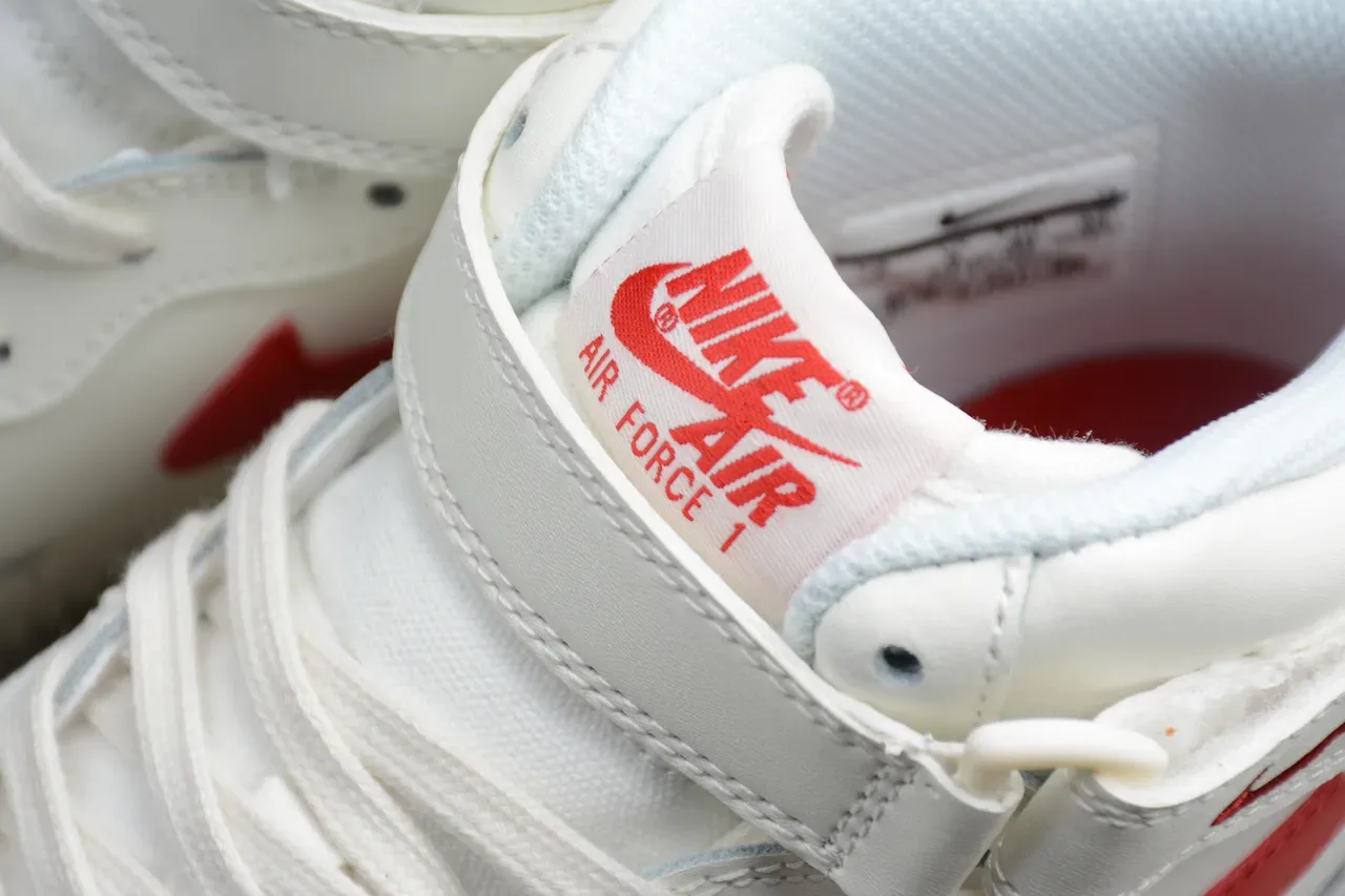 Nike White Red High-Top Ankle Strap Lifestyle Sneakers 10