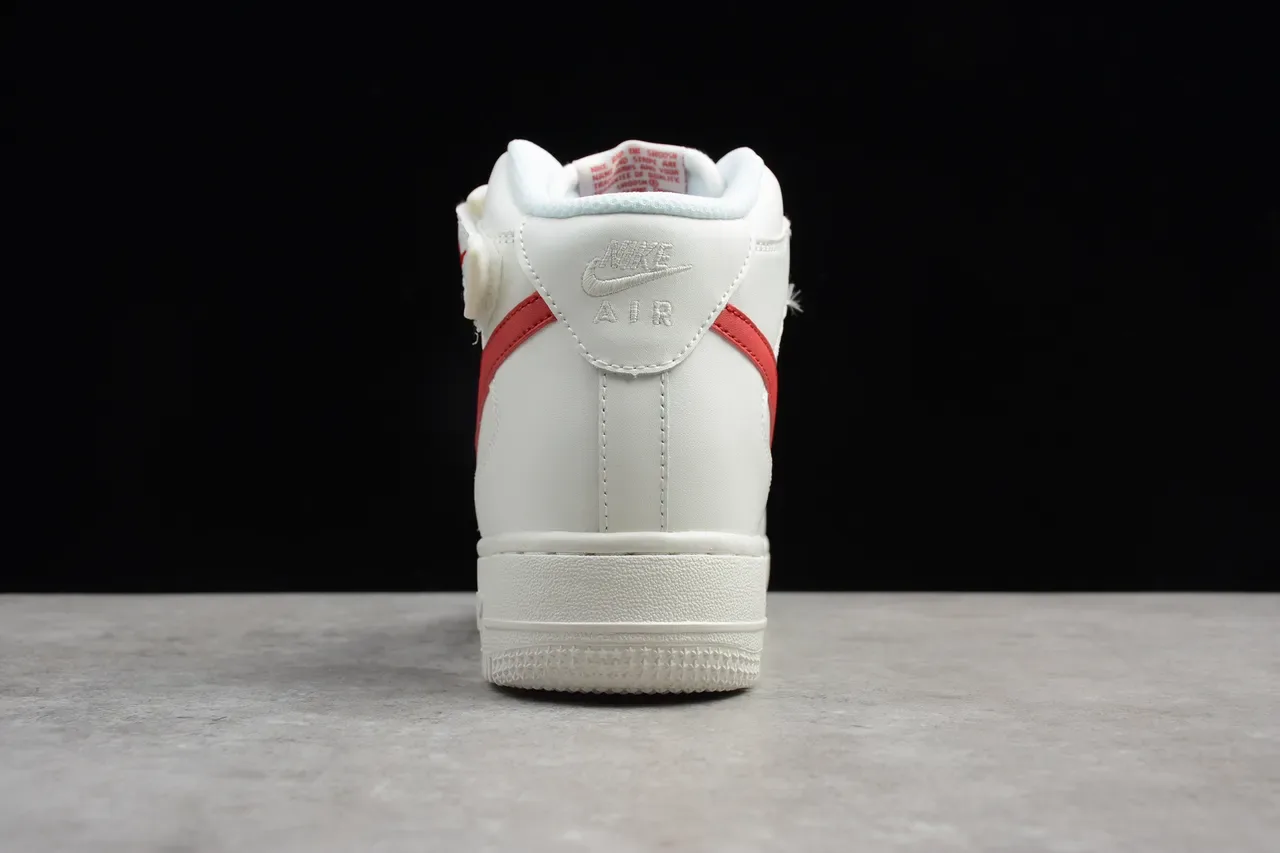 Nike White Red High-Top Ankle Strap Lifestyle Sneakers 13