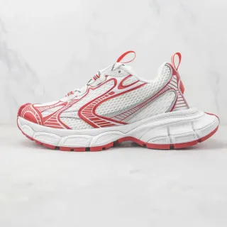 Nike أبيض أحمر طبقات اصطناعية قفص تراكب جزء علوي شبكي قابل للتنفس حذاء تشونكي