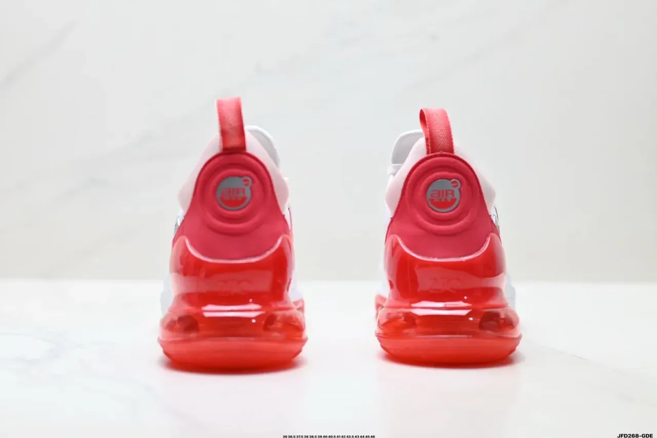 Nike White Red Perforated Mesh Upper Dual-Tone Color Blocking Lifestyle Sneakers 6
