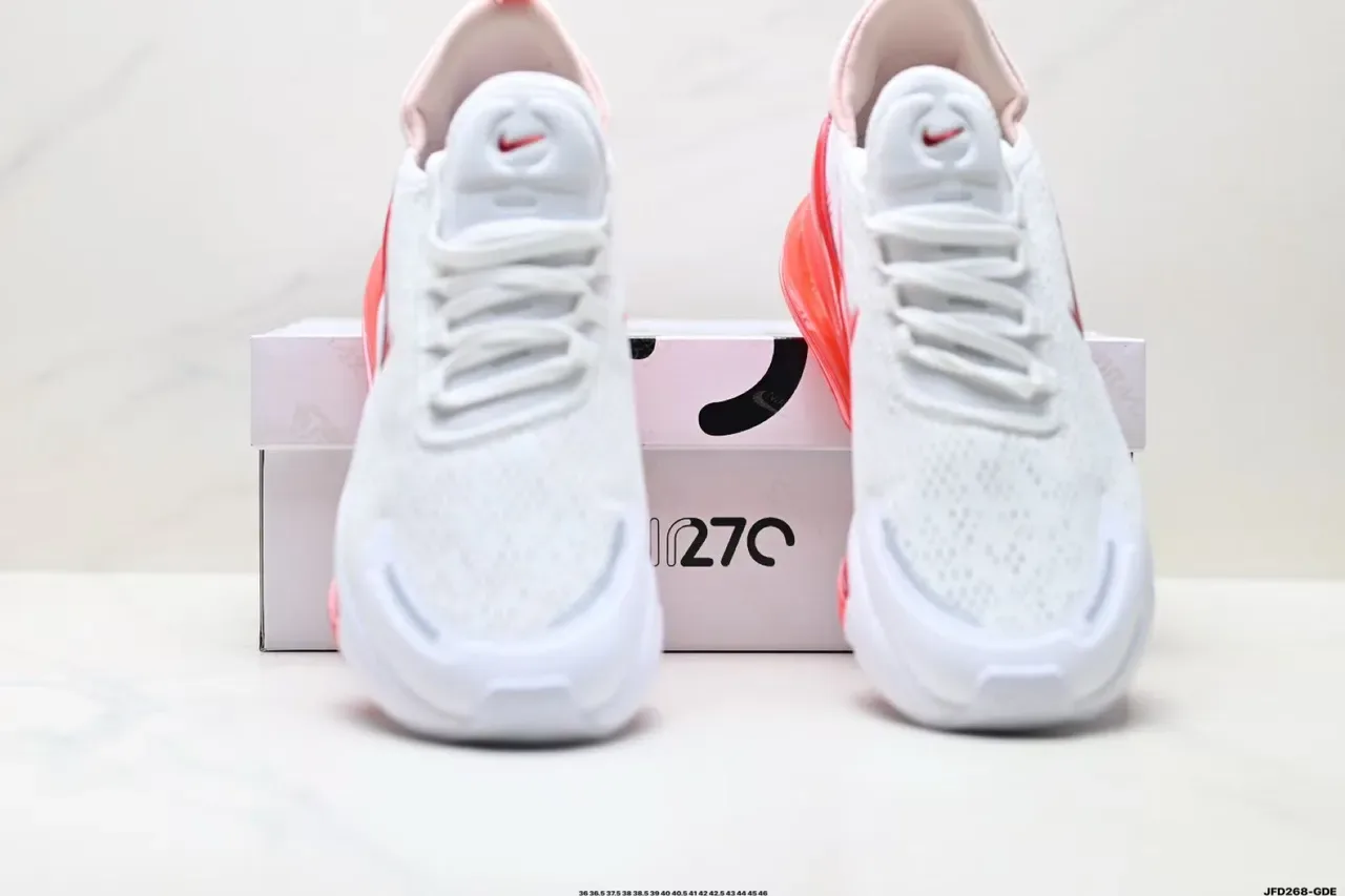 Nike White Red Perforated Mesh Upper Dual-Tone Color Blocking Lifestyle Sneakers 7