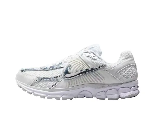 Nike White Silver Mesh Upper Metallic Overlays Lifestyle Sneakers 4